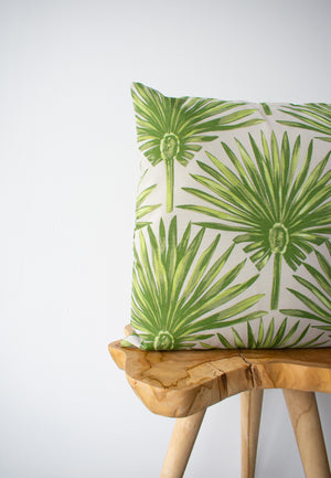 OUTDOOR PILLOW - GREEN PALM LEAF 20"