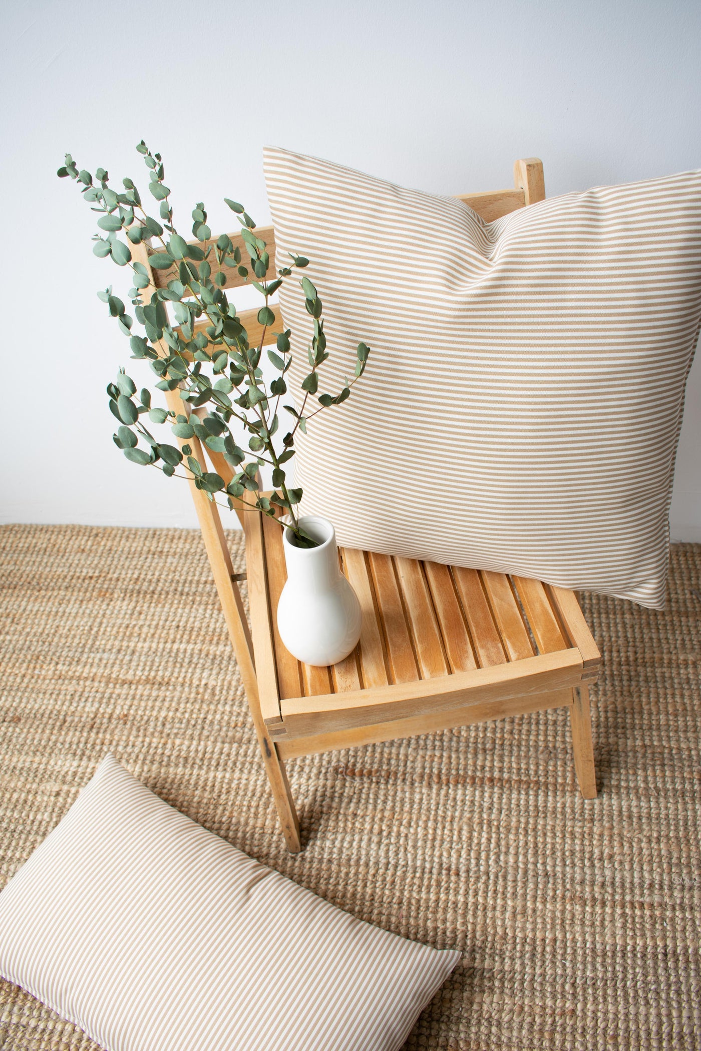 OUTDOOR PILLOW - TAN STRIPE 20"