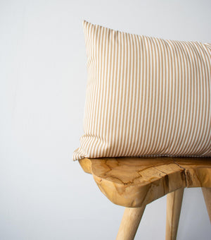 OUTDOOR PILLOW - TAN STRIPE LUMBAR