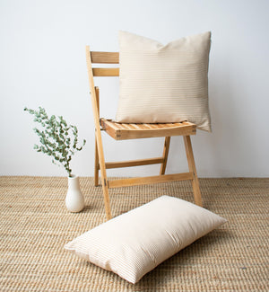 OUTDOOR PILLOW - TAN STRIPE LUMBAR
