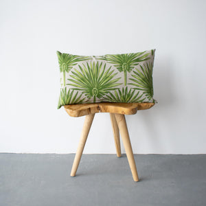 OUTDOOR PILLOW - GREEN PALM LEAF LUMBAR