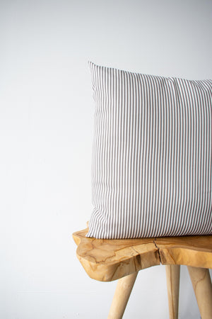 OUTDOOR PILLOW - GREY STRIPE 20"
