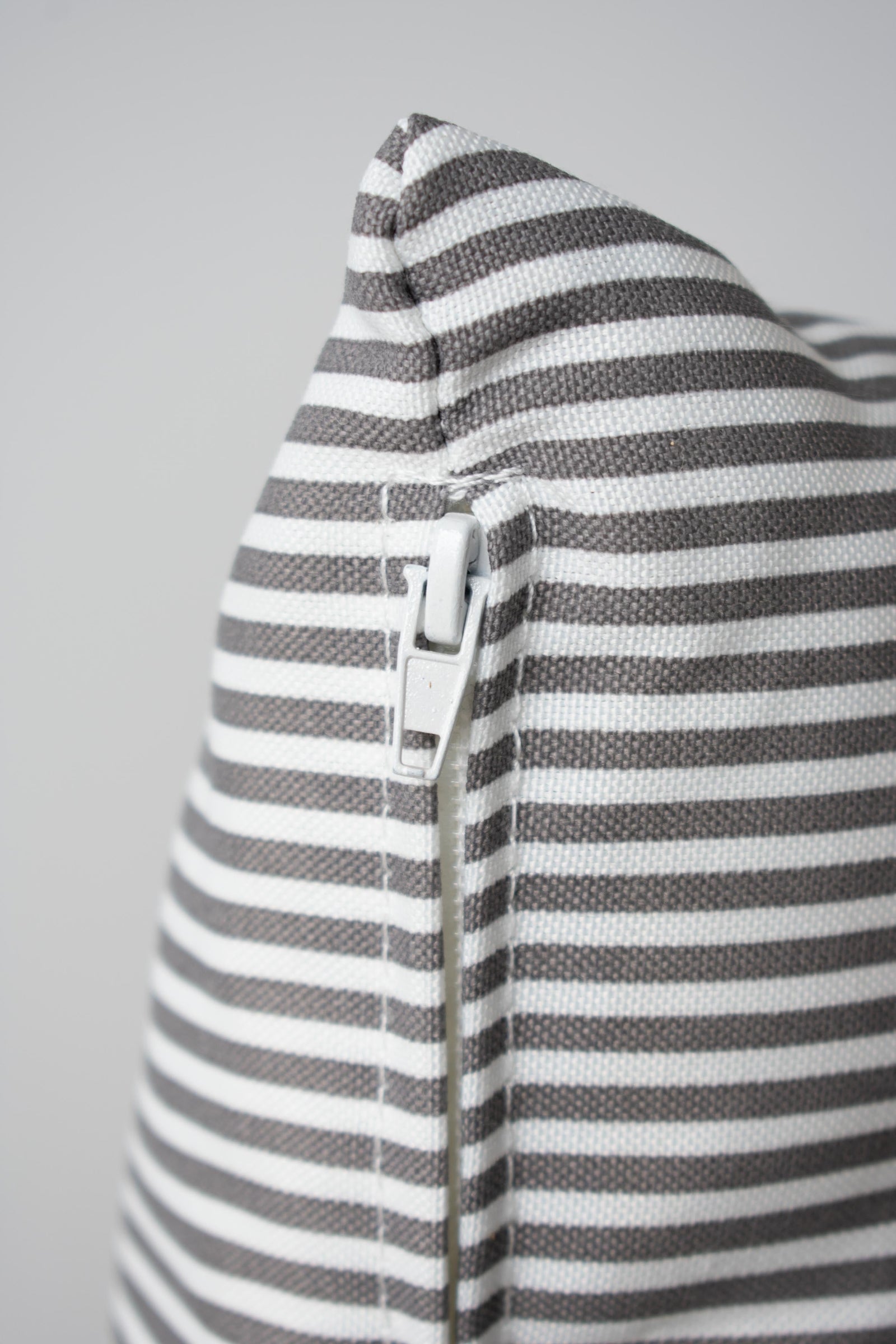 OUTDOOR PILLOW - GREY STRIPE LUMBAR
