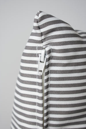 OUTDOOR PILLOW - GREY STRIPE LUMBAR