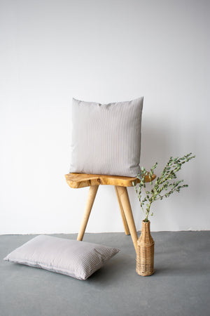 OUTDOOR PILLOW - GREY STRIPE 20"