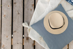 OUTDOOR PILLOW - NAVY STRIPE 20"