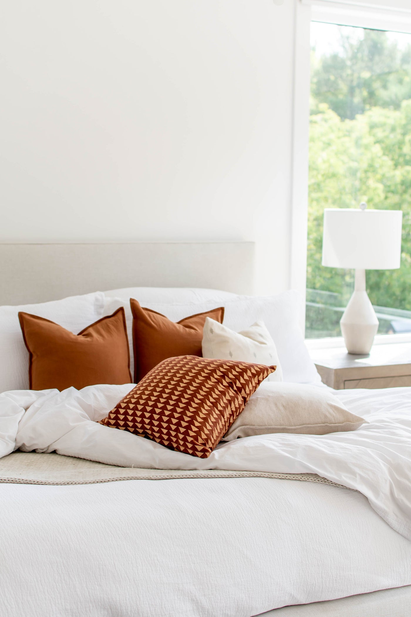 COTTON/ LINEN - RUST