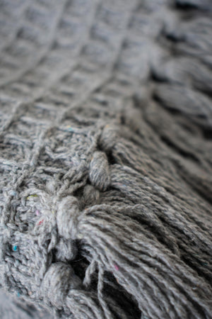 THROW BLANKET - WAFFLE GREY