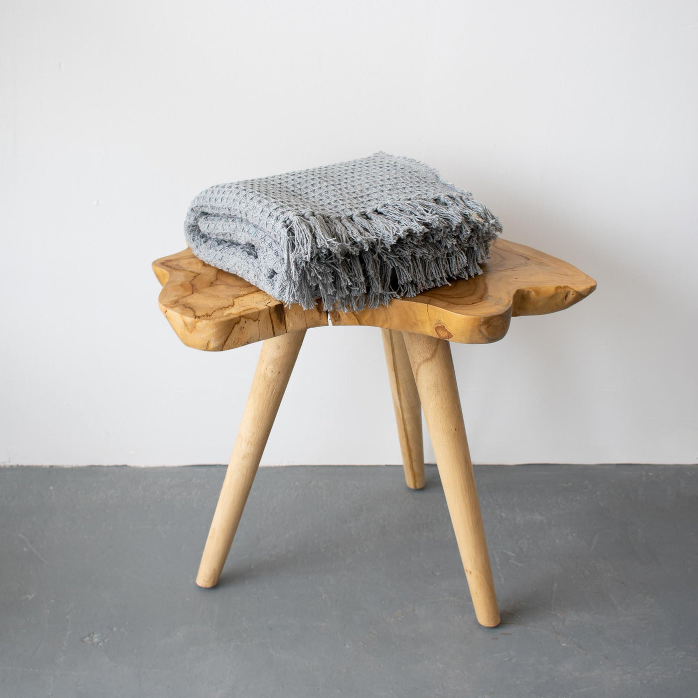 THROW BLANKET - WAFFLE GREY