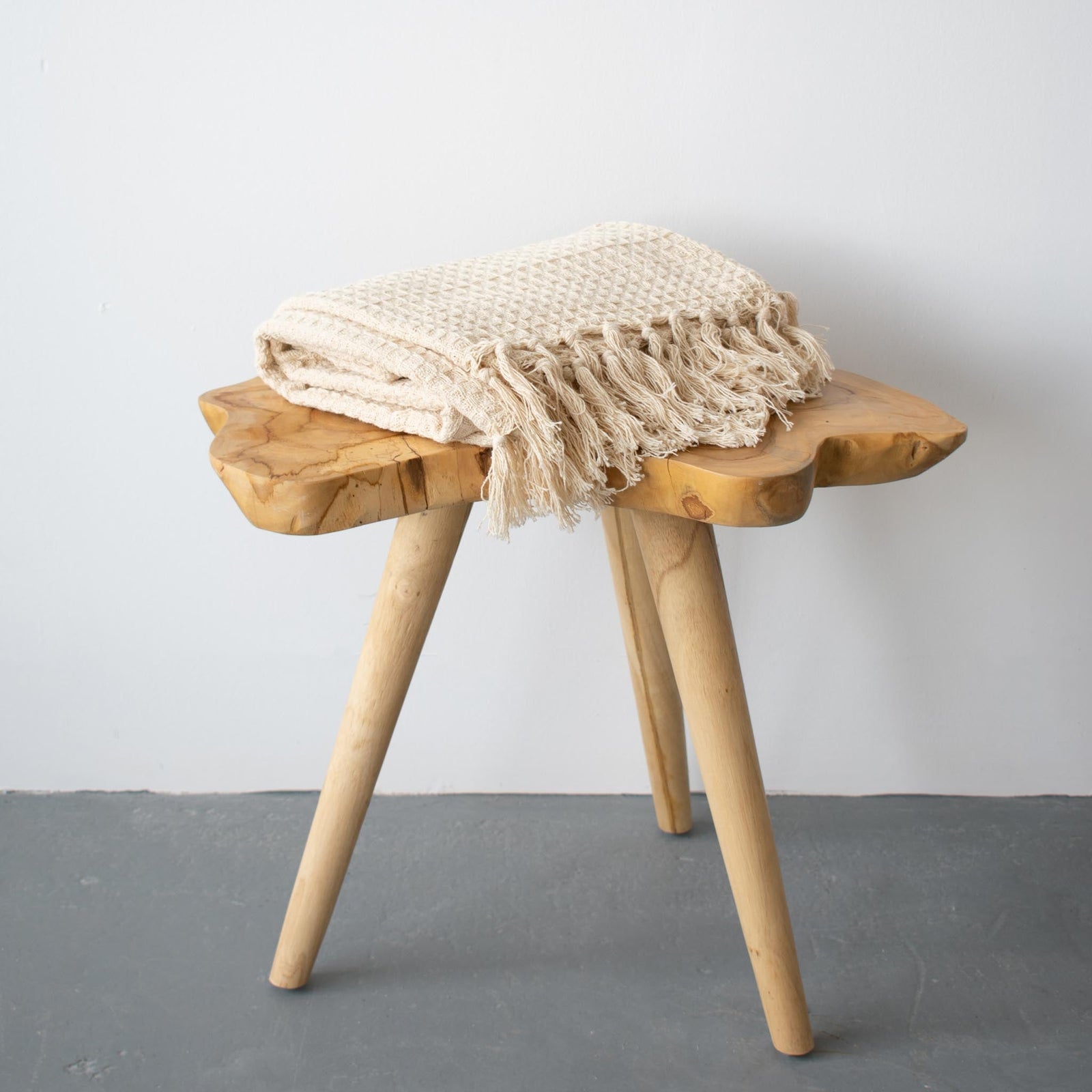 THROW BLANKET - WAFFLE CREAM