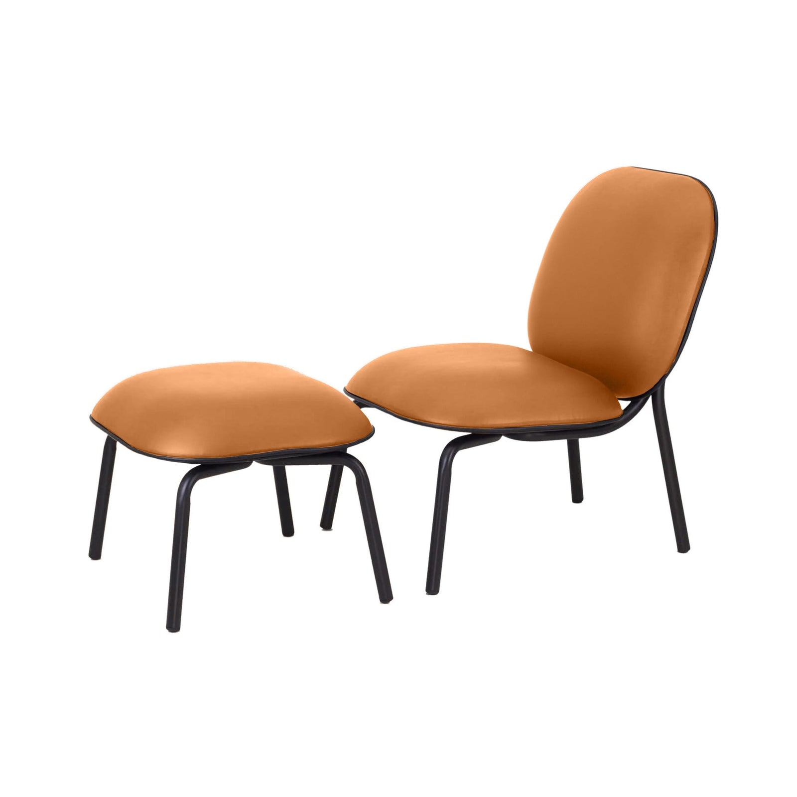 Tasca Lounge Chair & Ottoman Eco Leather Fabric - Indoor Use