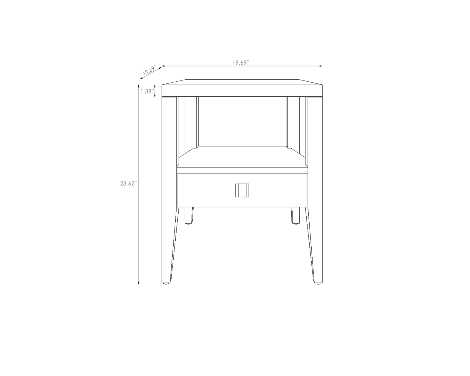 Hara 1 Drawer Night Stand - Black
