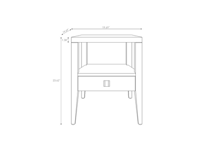 Hara 1 Drawer Accent Table - Frozen Walnut