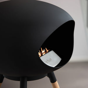 Le Feu Ground High Dome Matte Black Fireplace - BioEthanol Fuel