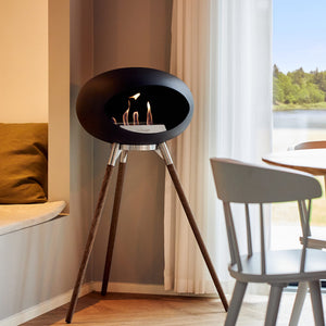 Le Feu Ground High Dome Matte Black Fireplace - BioEthanol Fuel