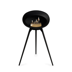 Le Feu Ground High Dome Matte Black Fireplace - BioEthanol Fuel