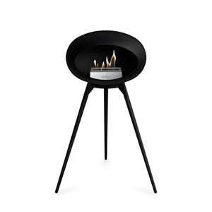 Le Feu Ground High Dome Matte Black Fireplace - BioEthanol Fuel
