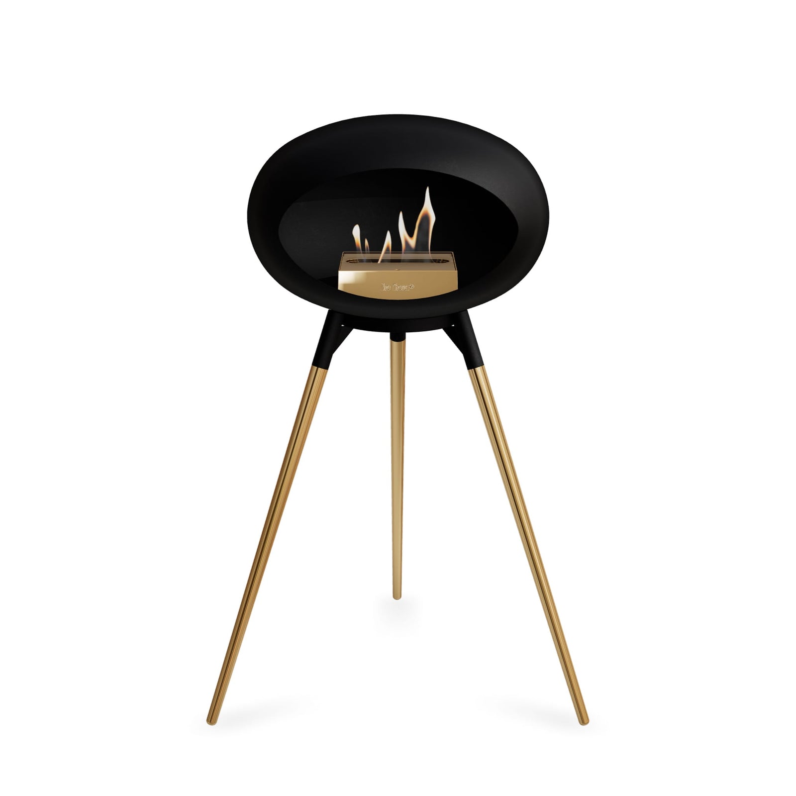 Le Feu Ground High Dome Matte Black Fireplace - BioEthanol Fuel
