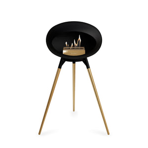 Le Feu Ground High Dome Matte Black Fireplace - BioEthanol Fuel