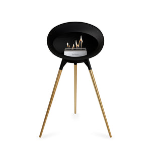 Le Feu Ground High Dome Matte Black Fireplace - BioEthanol Fuel