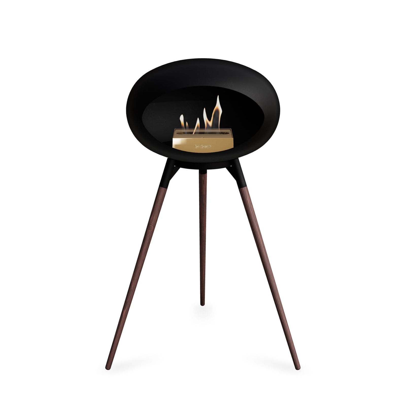 Le Feu Ground High Dome Matte Black Fireplace - BioEthanol Fuel