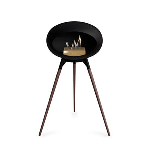 Le Feu Ground High Dome Matte Black Fireplace - BioEthanol Fuel