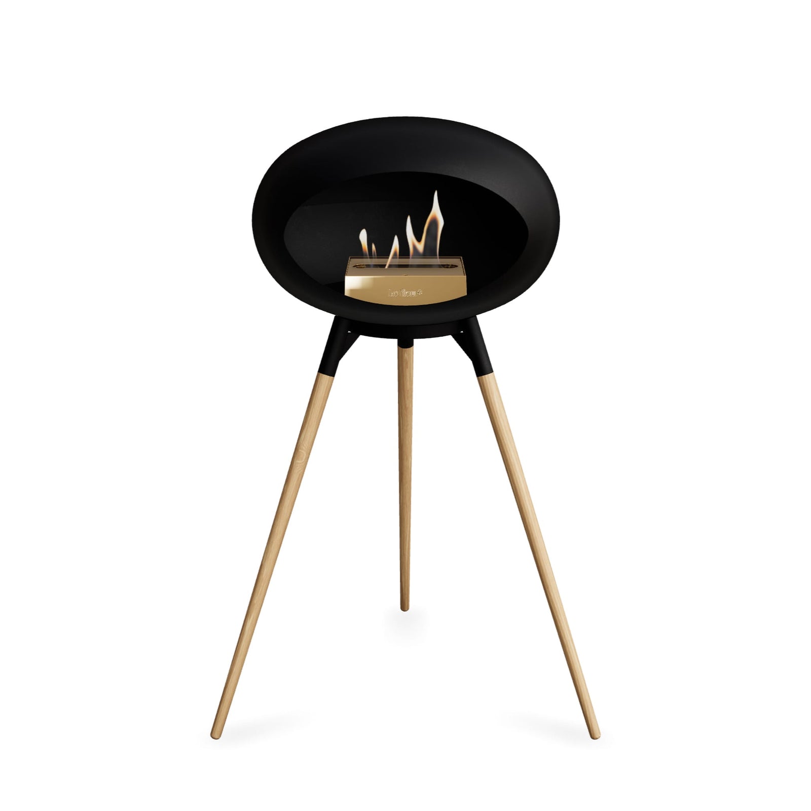 Le Feu Ground High Dome Matte Black Fireplace - BioEthanol Fuel