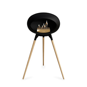 Le Feu Ground High Dome Matte Black Fireplace - BioEthanol Fuel