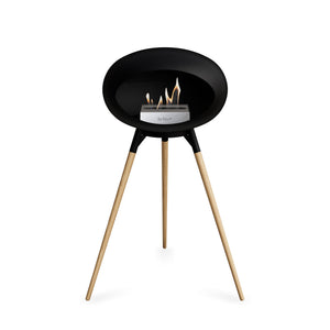 Le Feu Ground High Dome Matte Black Fireplace - BioEthanol Fuel