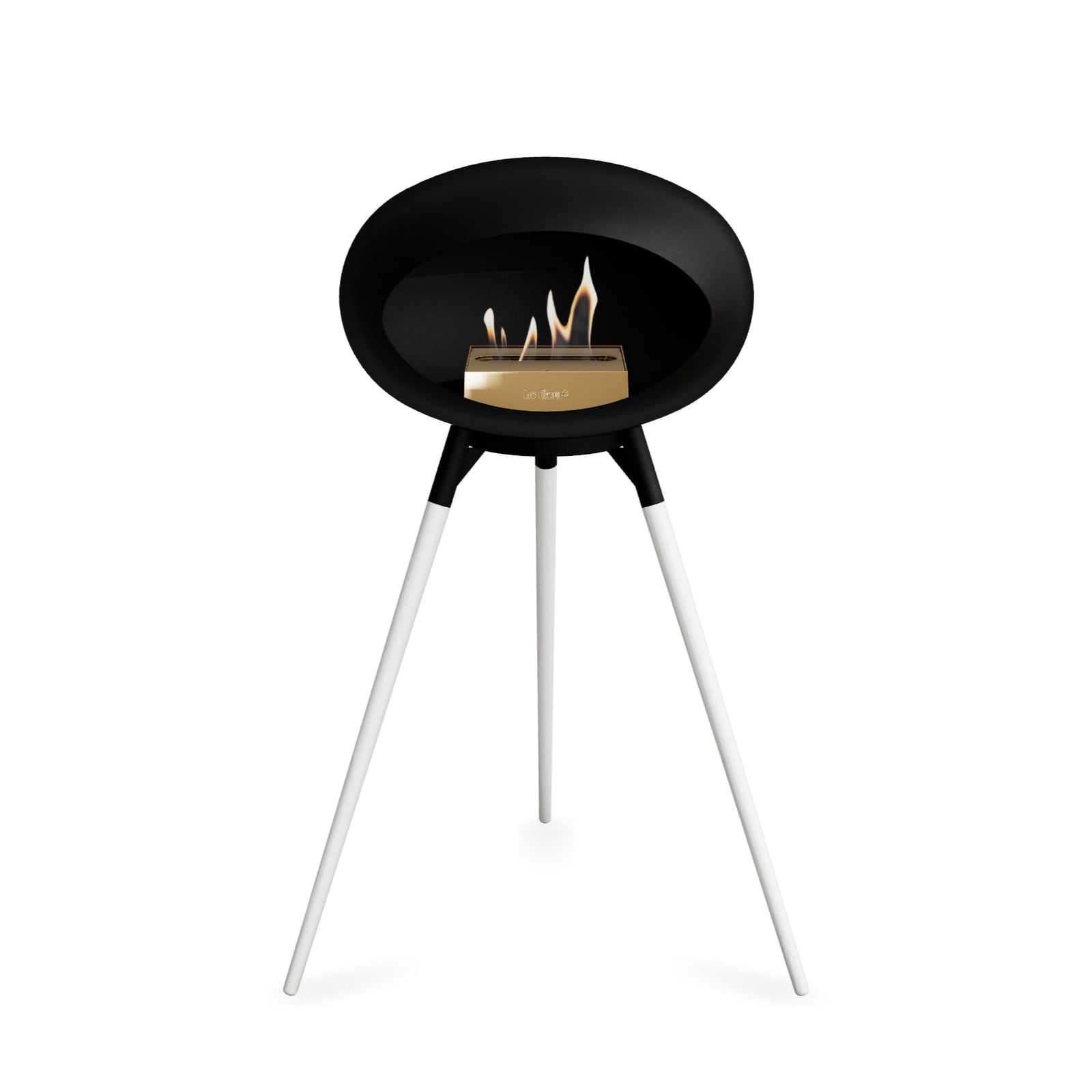 Le Feu Ground High Dome Matte Black Fireplace - BioEthanol Fuel