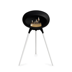 Le Feu Ground High Dome Matte Black Fireplace - BioEthanol Fuel
