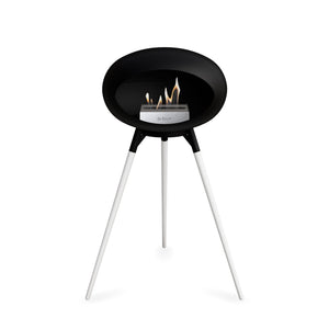 Le Feu Ground High Dome Matte Black Fireplace - BioEthanol Fuel