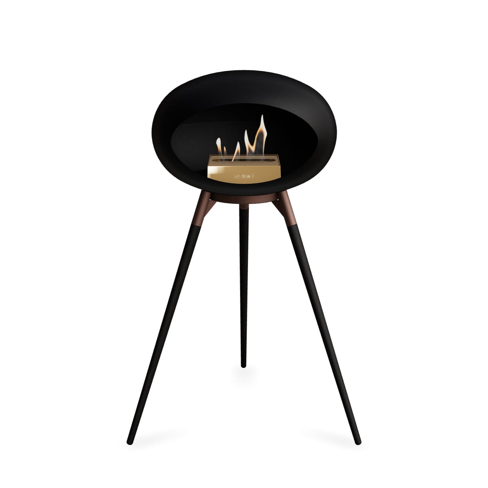 Le Feu Ground High Dome Matte Black Fireplace - BioEthanol Fuel
