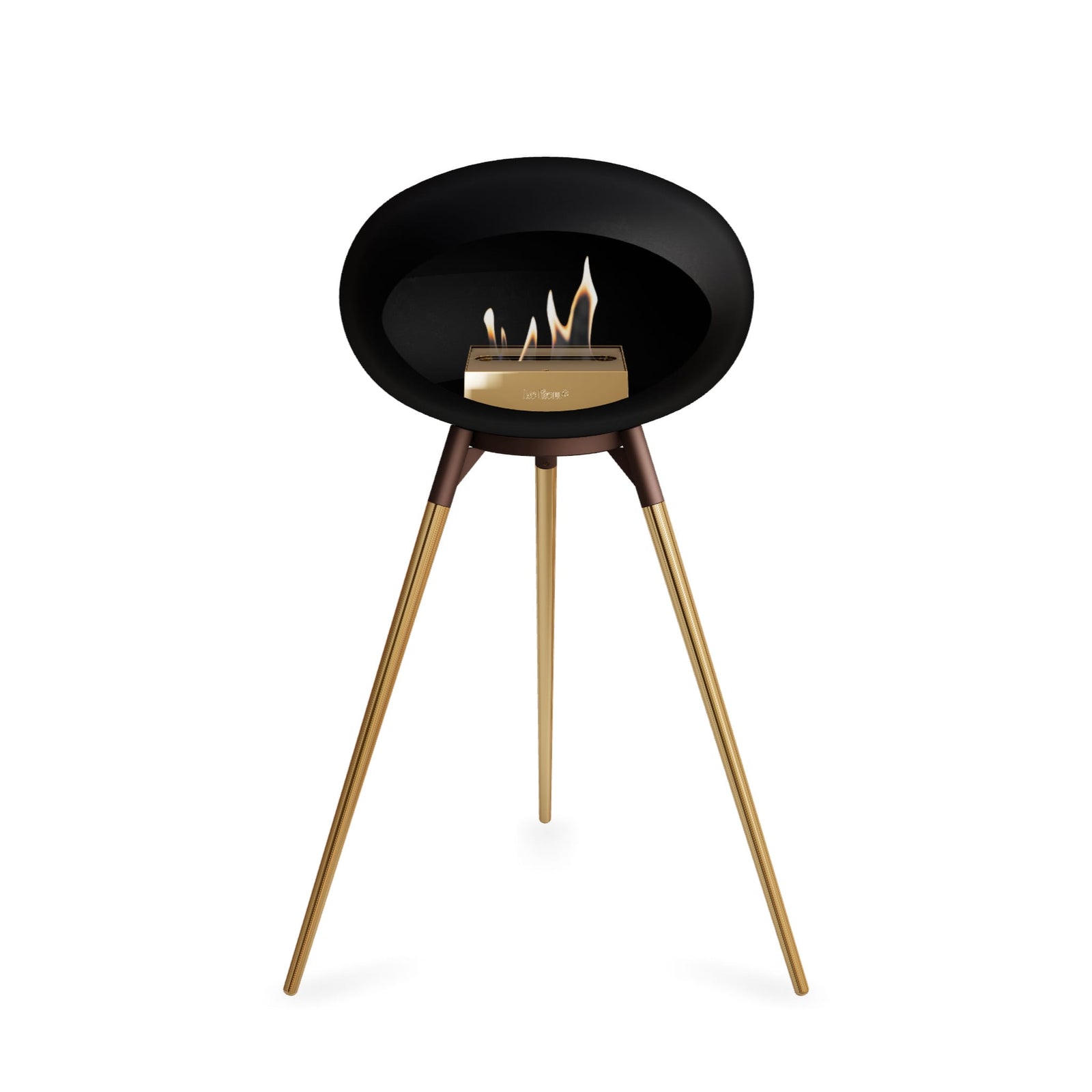 Le Feu Ground High Dome Matte Black Fireplace - BioEthanol Fuel