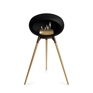 Le Feu Ground High Dome Matte Black Fireplace - BioEthanol Fuel