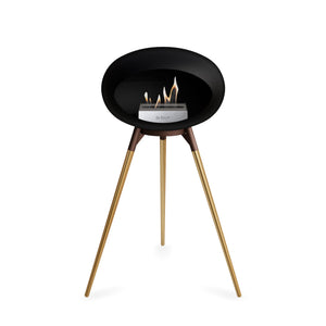 Le Feu Ground High Dome Matte Black Fireplace - BioEthanol Fuel