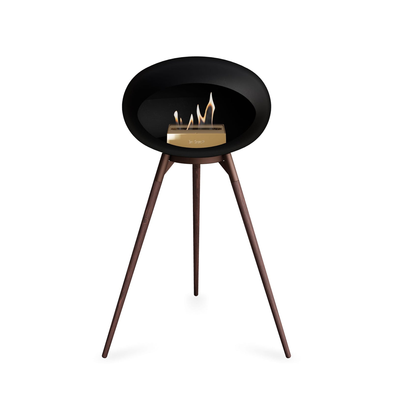 Le Feu Ground High Dome Matte Black Fireplace - BioEthanol Fuel