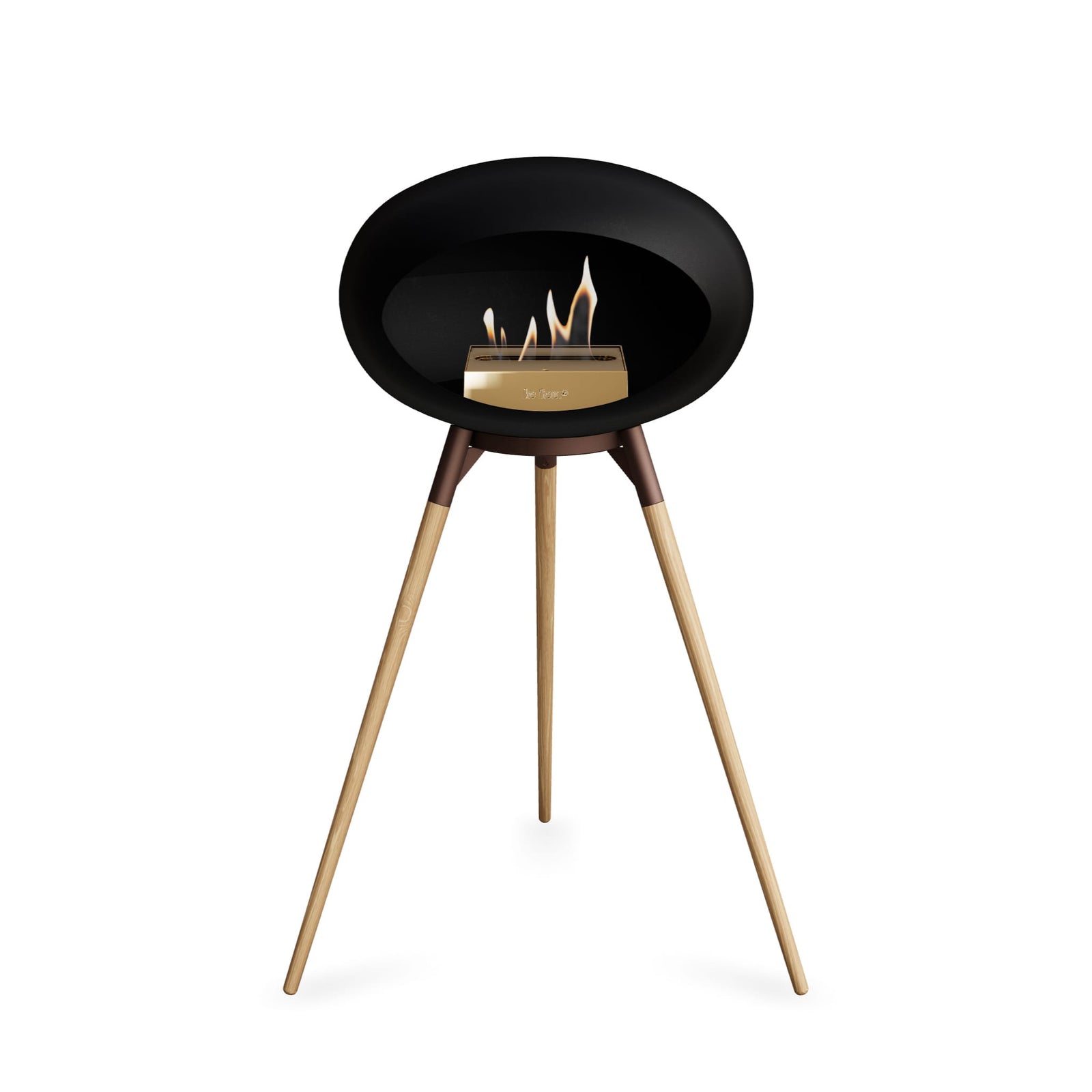 Le Feu Ground High Dome Matte Black Fireplace - BioEthanol Fuel