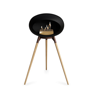 Le Feu Ground High Dome Matte Black Fireplace - BioEthanol Fuel