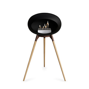 Le Feu Ground High Dome Matte Black Fireplace - BioEthanol Fuel