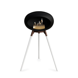 Le Feu Ground High Dome Matte Black Fireplace - BioEthanol Fuel