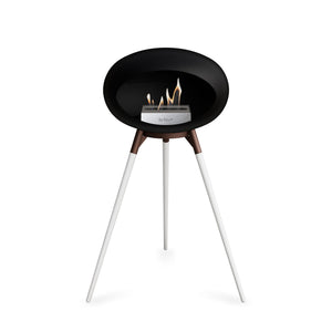 Le Feu Ground High Dome Matte Black Fireplace - BioEthanol Fuel