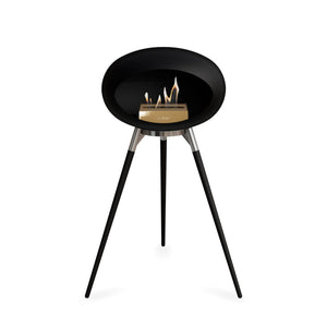Le Feu Ground High Dome Matte Black Fireplace - BioEthanol Fuel