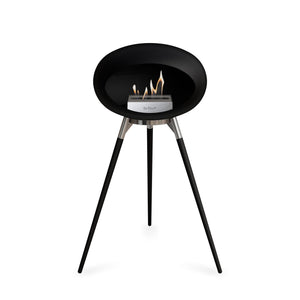 Le Feu Ground High Dome Matte Black Fireplace - BioEthanol Fuel