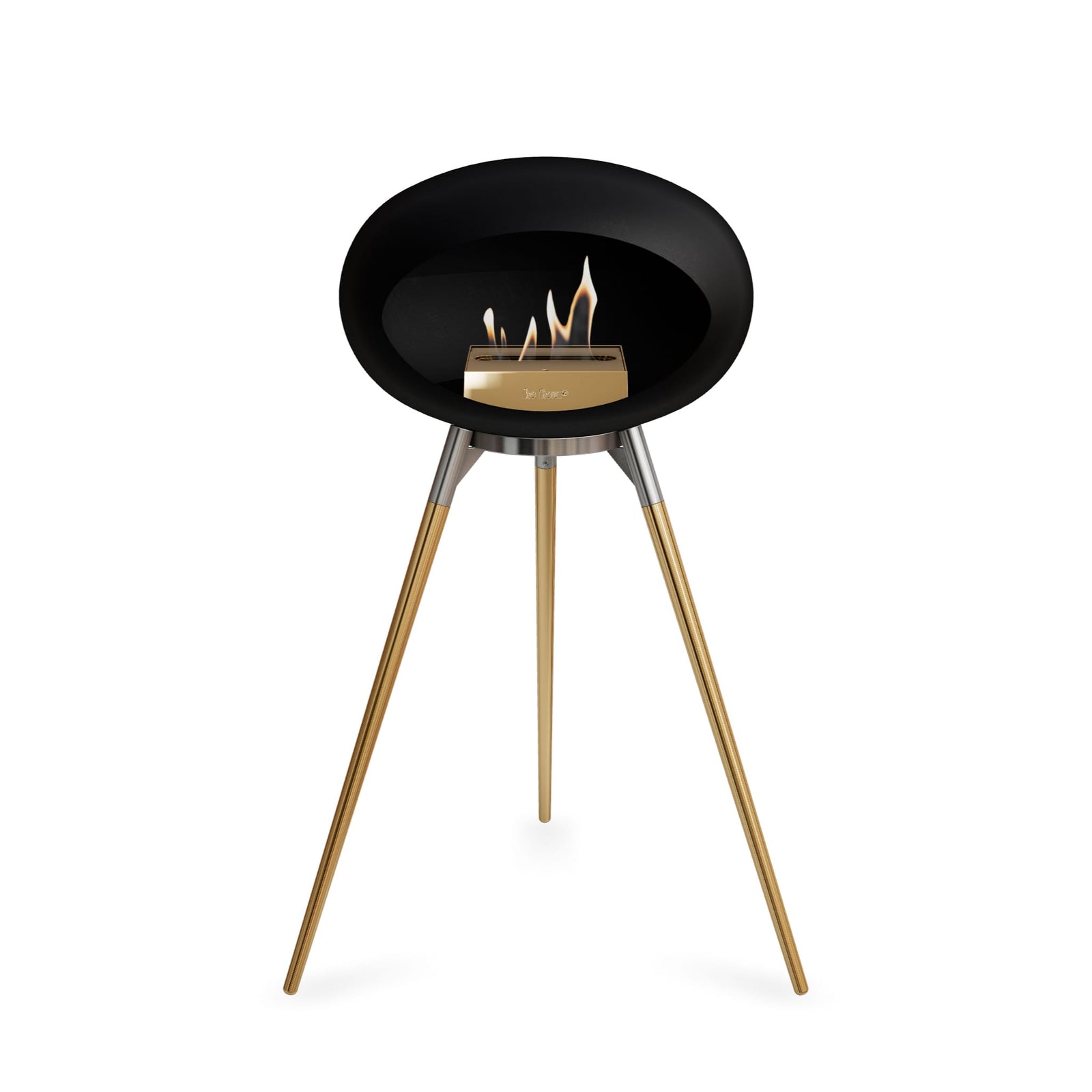 Le Feu Ground High Dome Matte Black Fireplace - BioEthanol Fuel