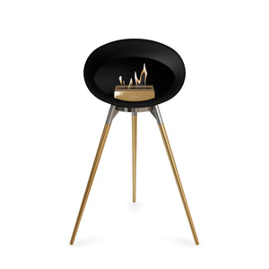 Le Feu Ground High Dome Matte Black Fireplace - BioEthanol Fuel