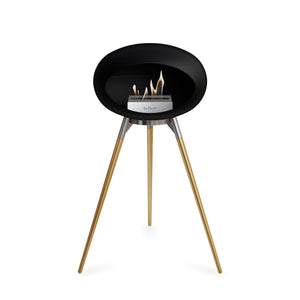 Le Feu Ground High Dome Matte Black Fireplace - BioEthanol Fuel