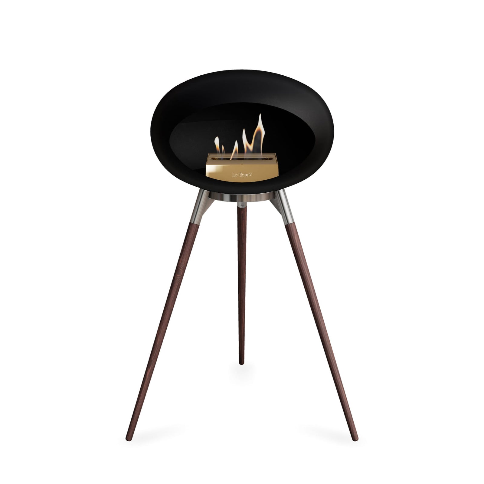 Le Feu Ground High Dome Matte Black Fireplace - BioEthanol Fuel