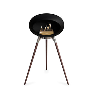 Le Feu Ground High Dome Matte Black Fireplace - BioEthanol Fuel