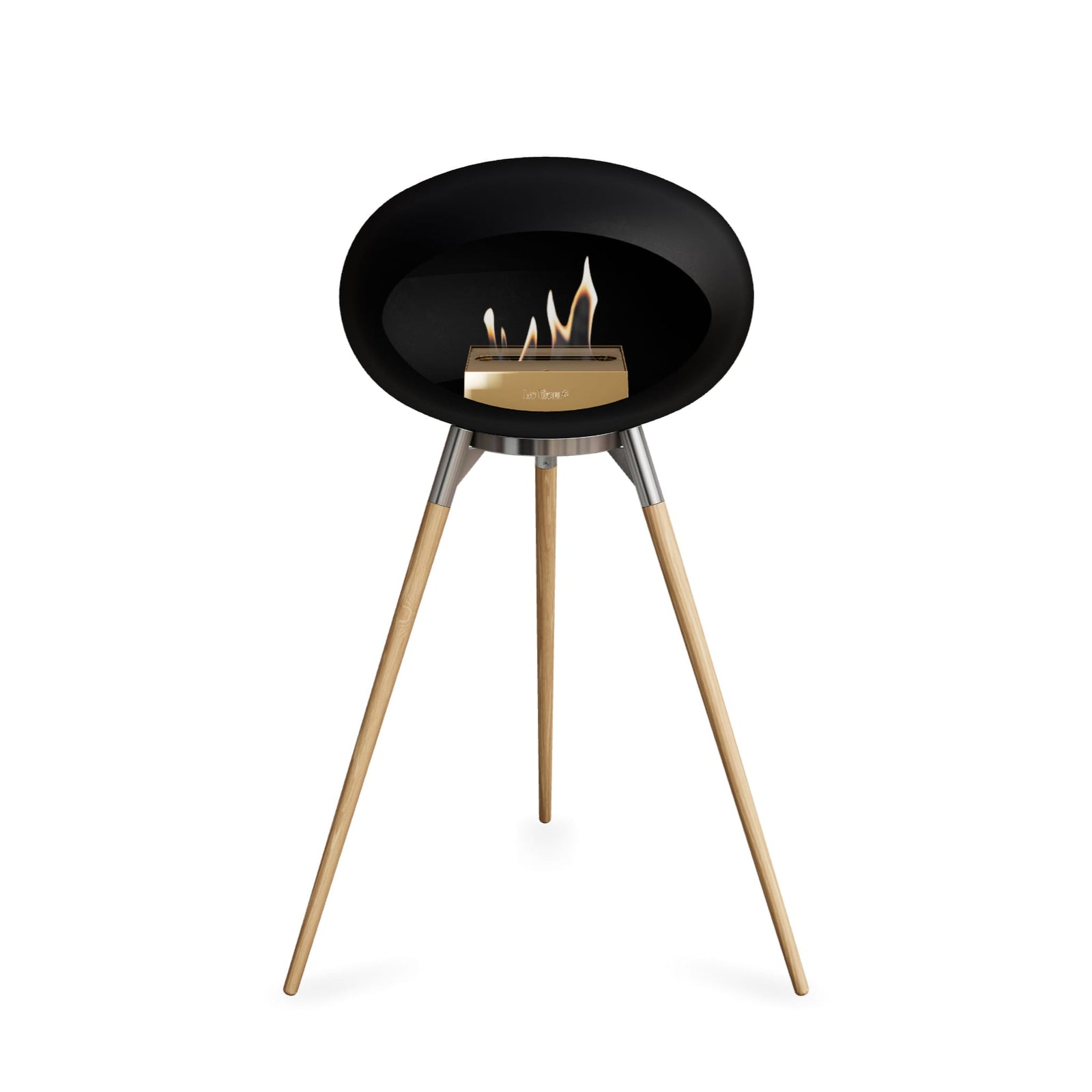 Le Feu Ground High Dome Matte Black Fireplace - BioEthanol Fuel
